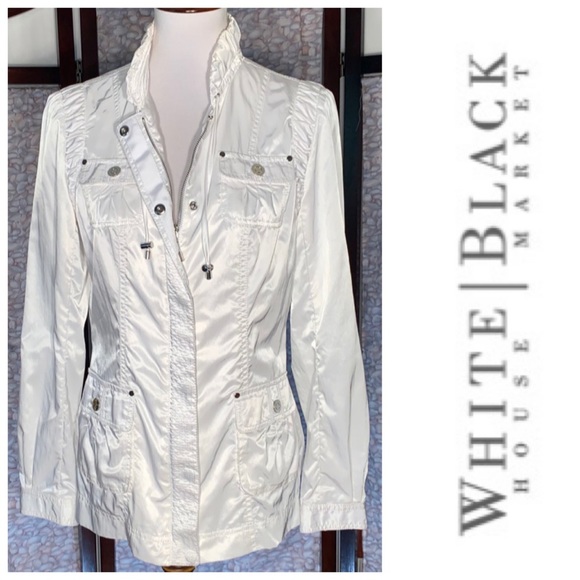 White House Black Market Jackets & Blazers - WHBM white wind breaker style jacket.